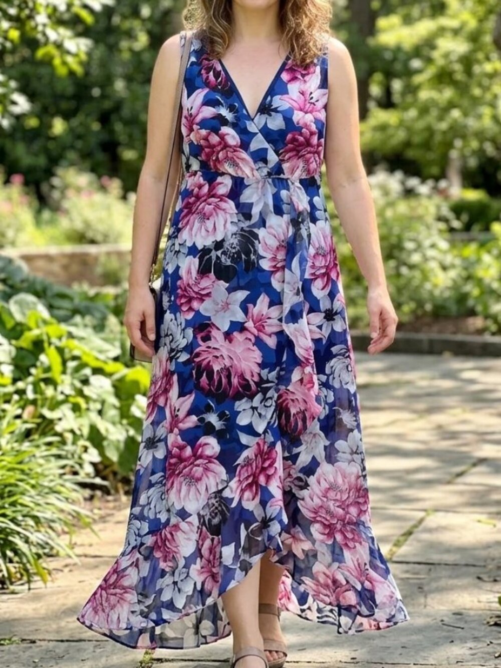 Sangria faux wrap, Ruffle, floral Dress -size 18W